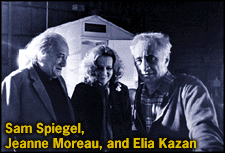 Sam Spiegel, Jeanne Moreau, and Elia Kazan